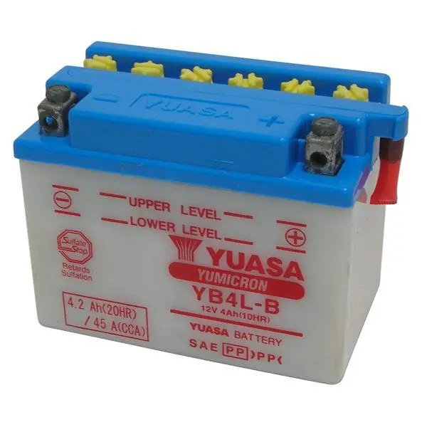 Adly at city bird 2t 50 batteria yuasa yb4l-b 12v 4ah 1998 2003 Solo Oggi