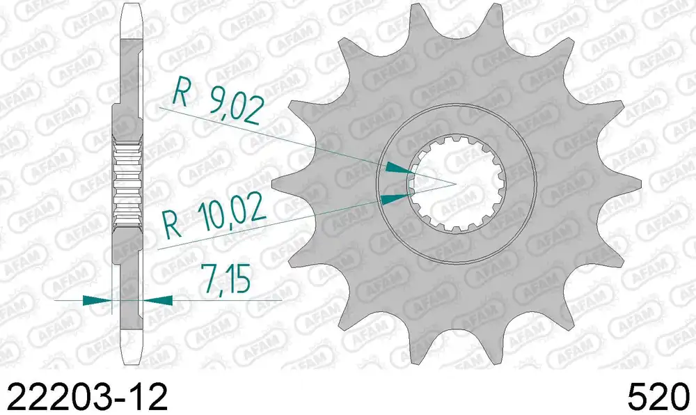 Suzuki rm 125 125 pignone afam 22203-12 passo 520 1992 2011 Nuova Collezione