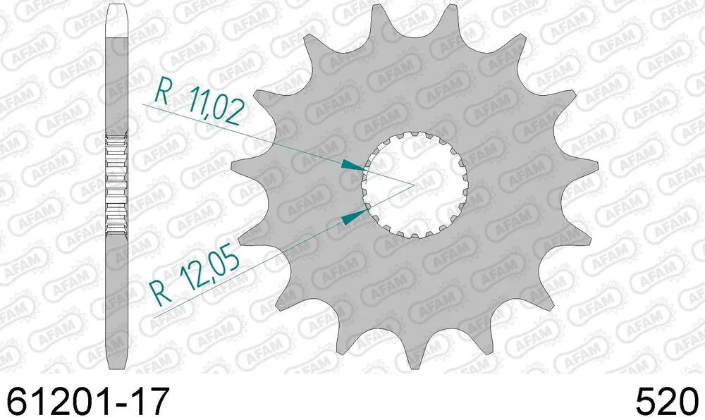 Reso Gratuito Aprilia 125 tuono 125 pignone afam 61201-17 passo 520 2003 2007