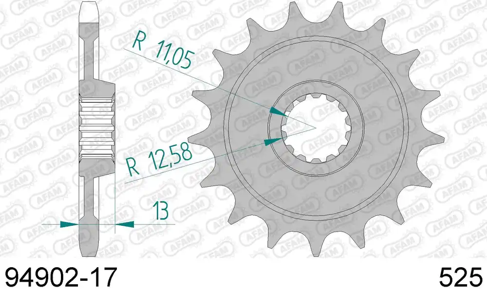 Esclusivo Moto morini 1200 corsaro 1200 pignone afam 94902-17 passo 525 2005 2010