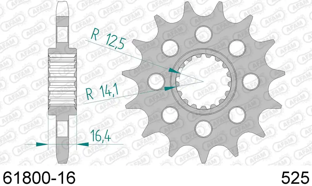 Prezzo Di Fabbrica Ktm 990 adventure abs 990 pignone afam 61800-16 passo 525 2006 2012