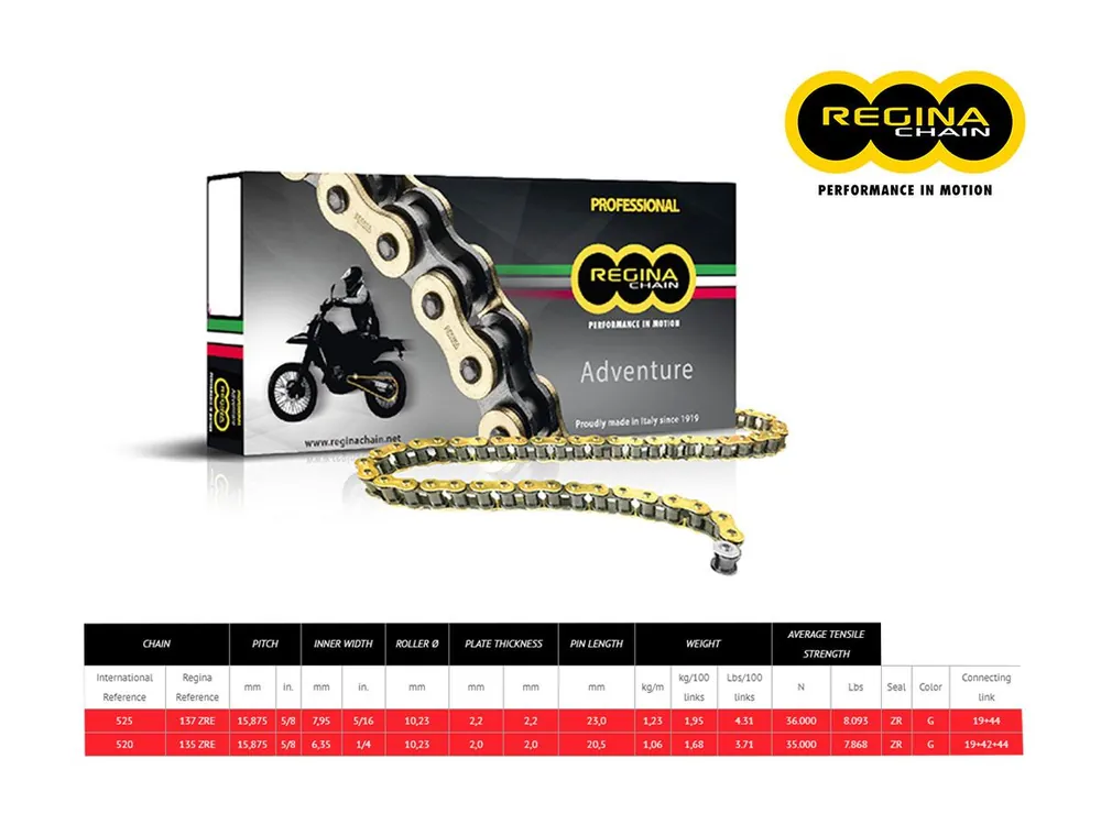 Professionale CATENA REGINA 135ZRE PASSO 520 KTM GS 300 1995-