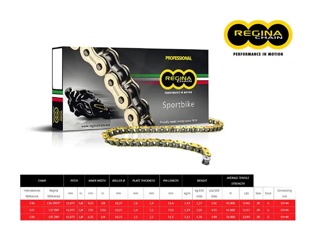 CATENA REGINA 137ZRP PASSO 525 KAWASAKI Z1000 03-06- Occasione Imperdibile