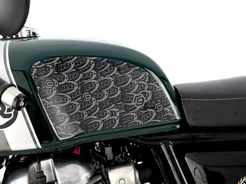 Nuova Collezione PROTEZIONI SERBATOIO CON LOGO R&G ROYAL ENFIELD CONTINENTAL GT 2019-2023-