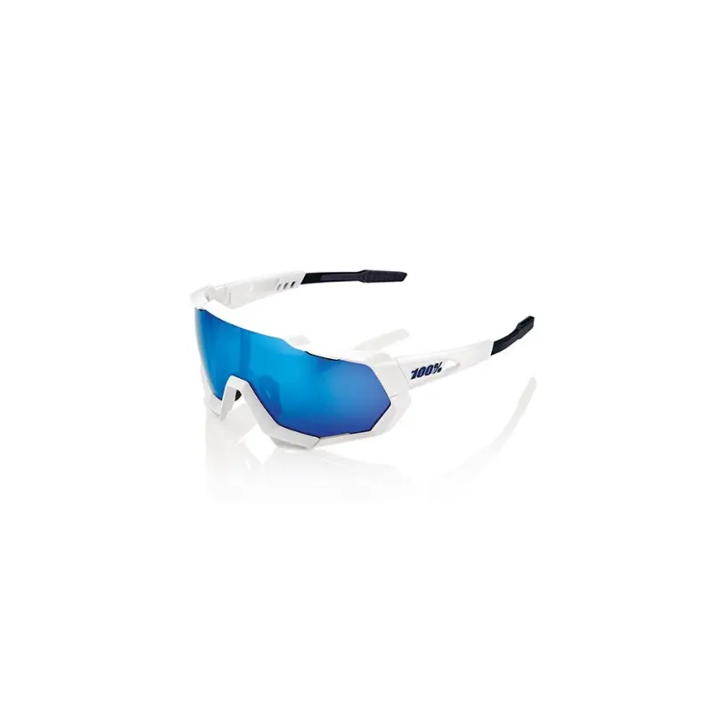 OCCHIALI DA SOLE 100% SPEEDTRAP - MATTE WHITE - LENTI HIPER A SPECCHIO BLU MULTILAYER Non Perdere