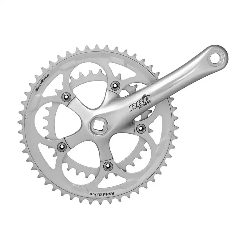 GUARNITURA CORSA VINTAGE-RETRO R80 2X - 53X39D, 170 MM, ARGENTO Esclusivo