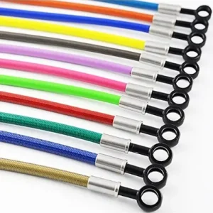 Consegna Rapida Kit tubi freno Accossato in treccia per BMW K100 RT Tourer-Arancio