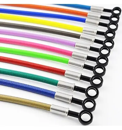 Consegna Rapida Kit tubi freno Accossato in treccia per BMW K100 RT Tourer-Arancio