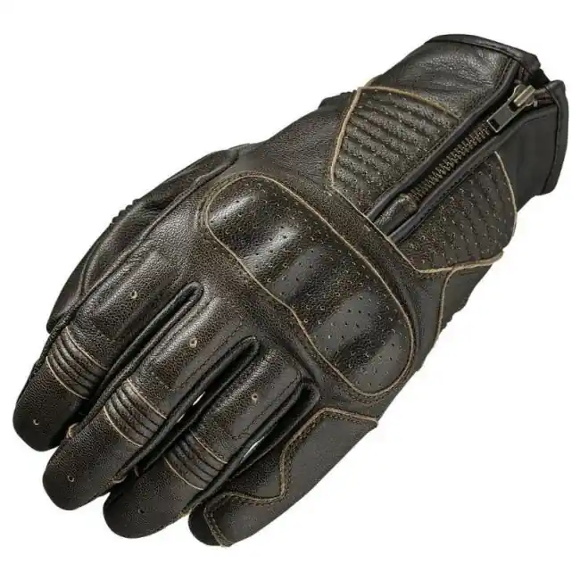 Quantità Limitata Guanti da moto Five Kansas microforati in pelle marrone-S