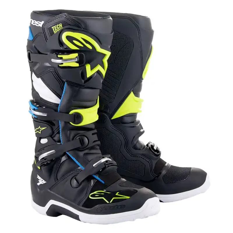 Stivali Alpinestars Tech 7 nero blu giallo- Ultima Occasione