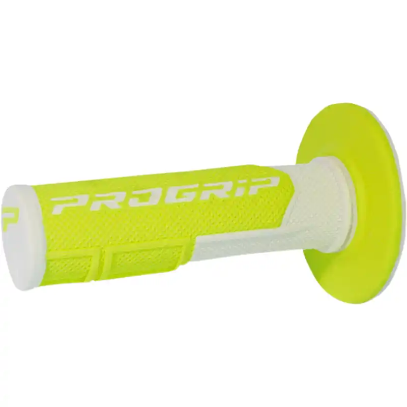 Affare Manopole Progrip 801 DD Closed End bianco giallo fluo-