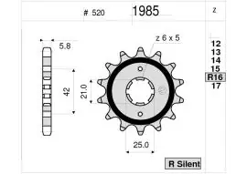 Spedizione Gratuita Pignone OgniBene Passo 520 Z 14 Denti - 36.1985.014