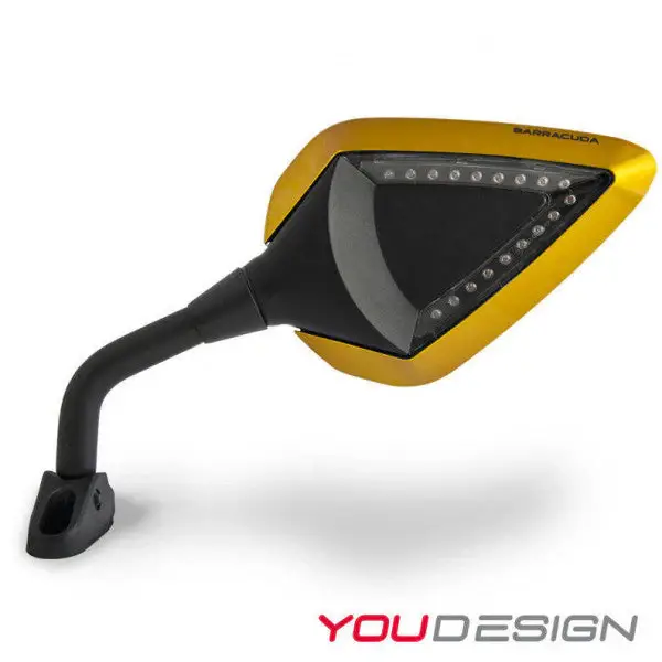 BARRACUDA RETROVISORI UNIVERSALI D-VERSION RACE ORO MOTO CARENATE Professionale