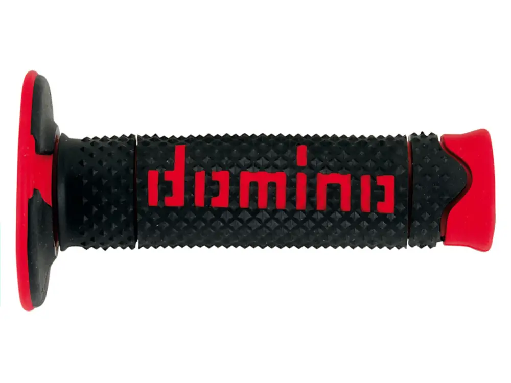 DOMINO Manopole OFF ROAD A260 120mm Nero-Rosso, terminale chiuso Professionale