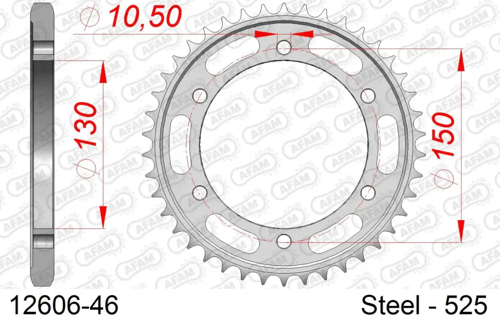 Compra Adesso Corona AFAM 12606-46 in acciaio passo 525 YAMAHA FZ 8 N 2010 -2016