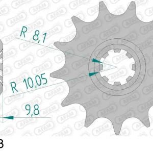 Novità Pignone AFAM 64300-13 passo 520 HUSQVARNA CR 125 1977  -1982