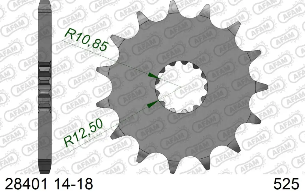 Pignone AFAM 28401NR-17 Passo 525 Con Gomma Antirumore KAWASAKI KLV 1000 LV1000 2004 -2005 Promozione