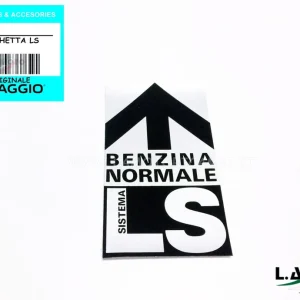 TARGHETTA ADESIVA “BENZINA NORMALE” PER PIAGGIO APE MP 501 – 601 ORIGINALE PIAGGIO 182733 Ultime Pezzi